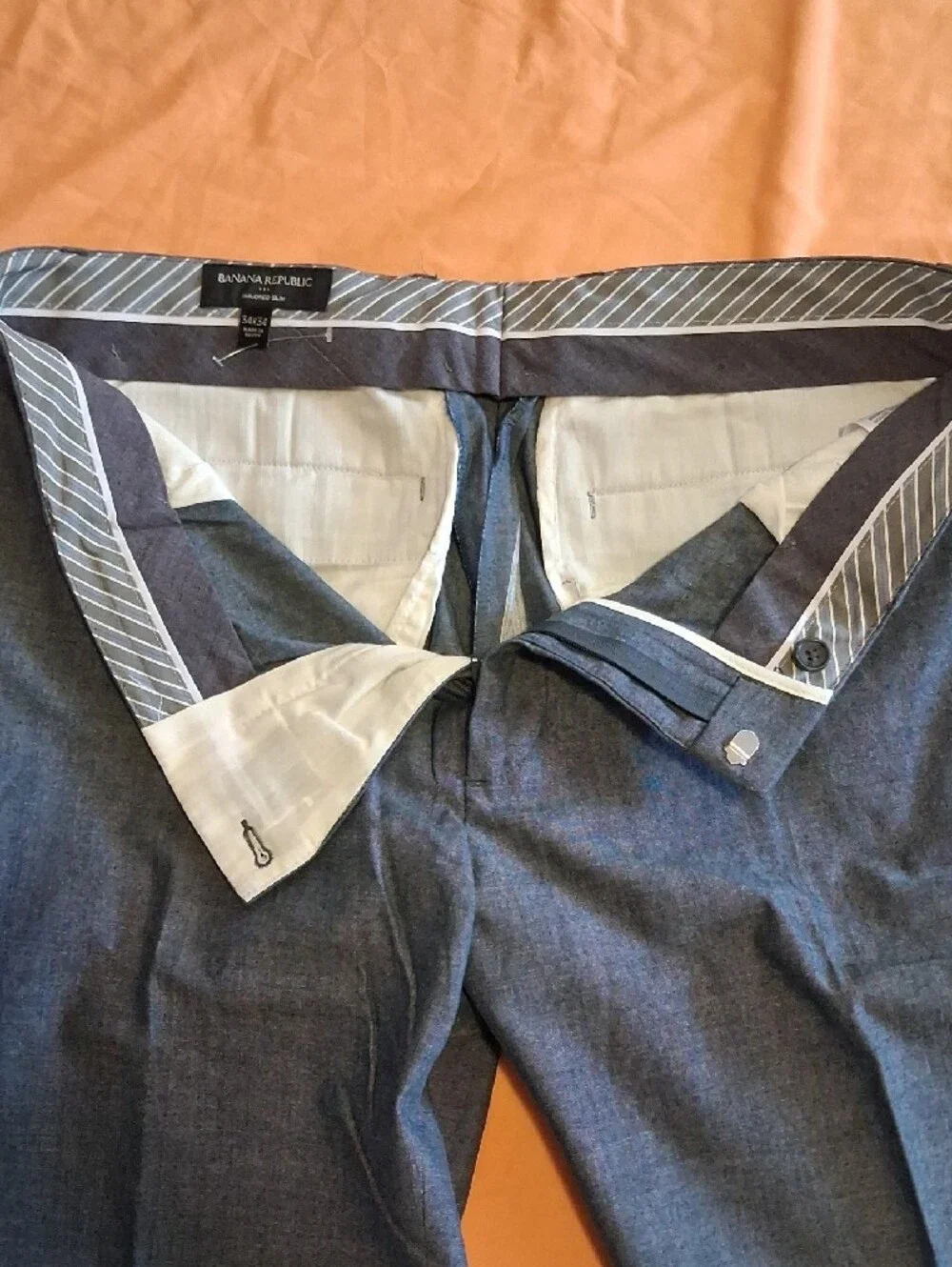 Mens Blue Dress Pants - Classic Straight Fit   '